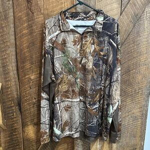 Realtree Men's 1/4 Zip Camo Long Sleeve Pullover Hunting Shirt 2XL -E8